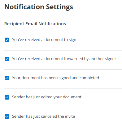 Recipient Email Notifications